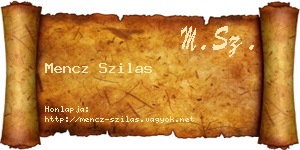 Mencz Szilas névjegykártya